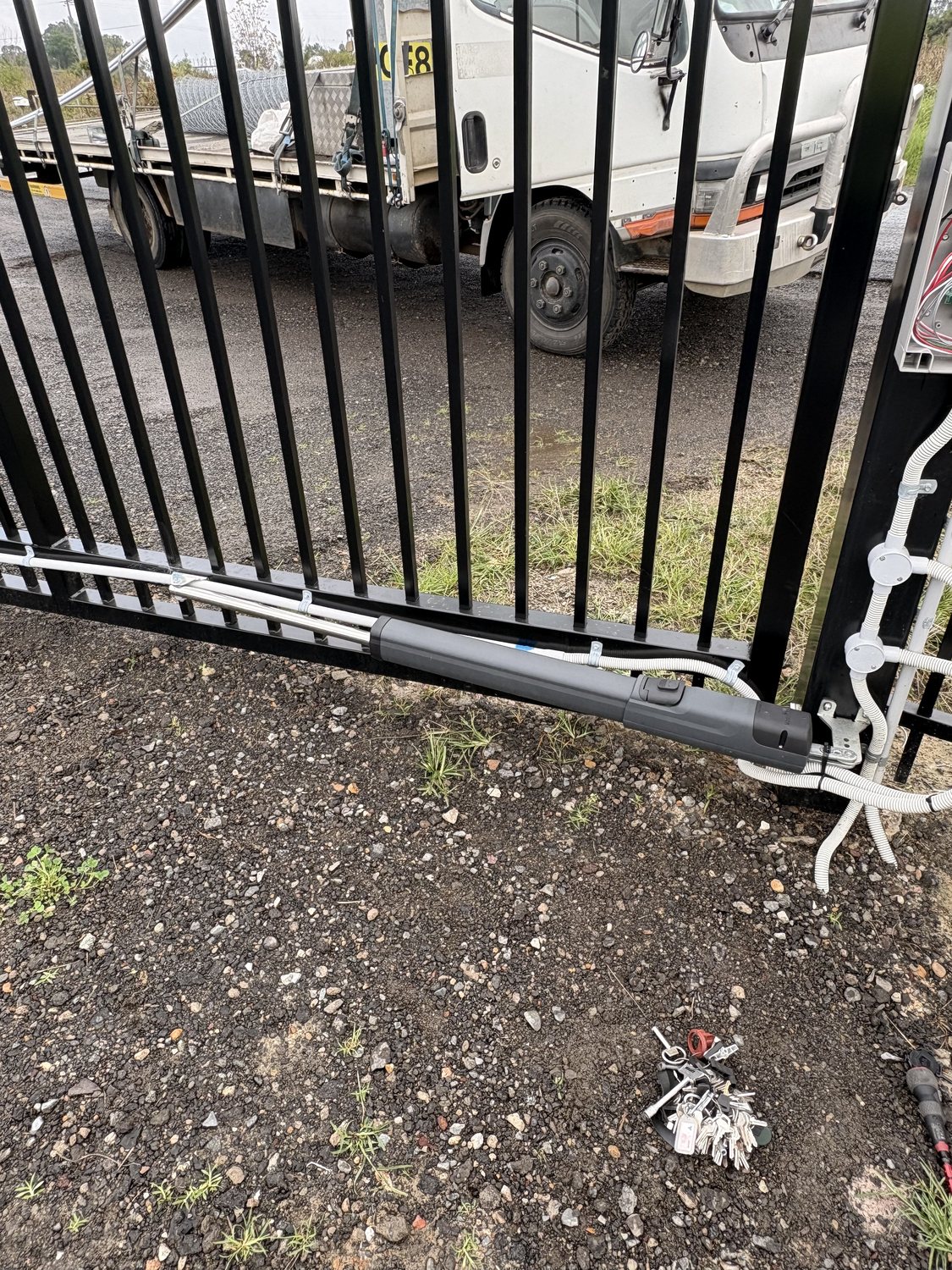 Industrial sliding-gate upgrade field work view 2